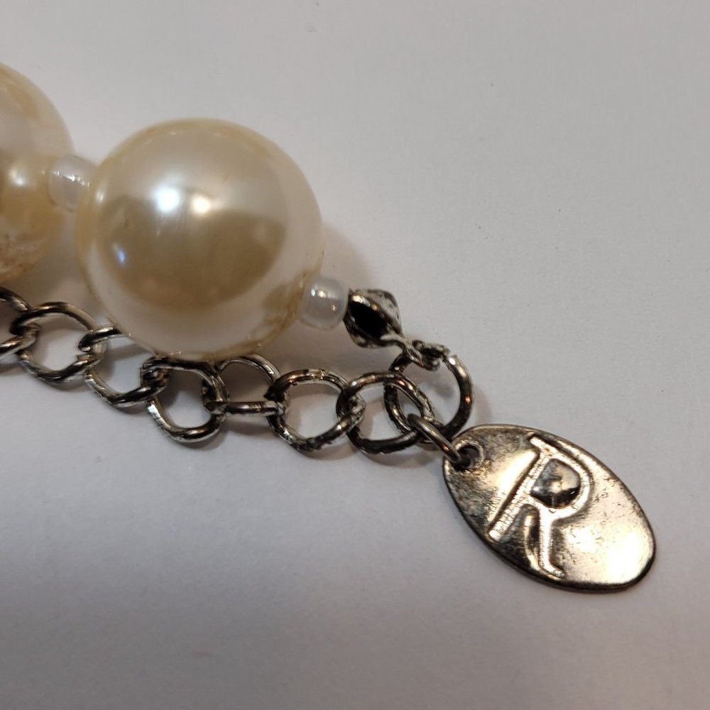 Faux Pearl Necklace Choker Single Strand Classic Elegance Marked R - Picture 3 of 7